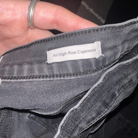 FRAME DENIM Ali High Rise Ankle Cigarette Raw Hem Black Jeans Size 31 - Picture 8 of 8